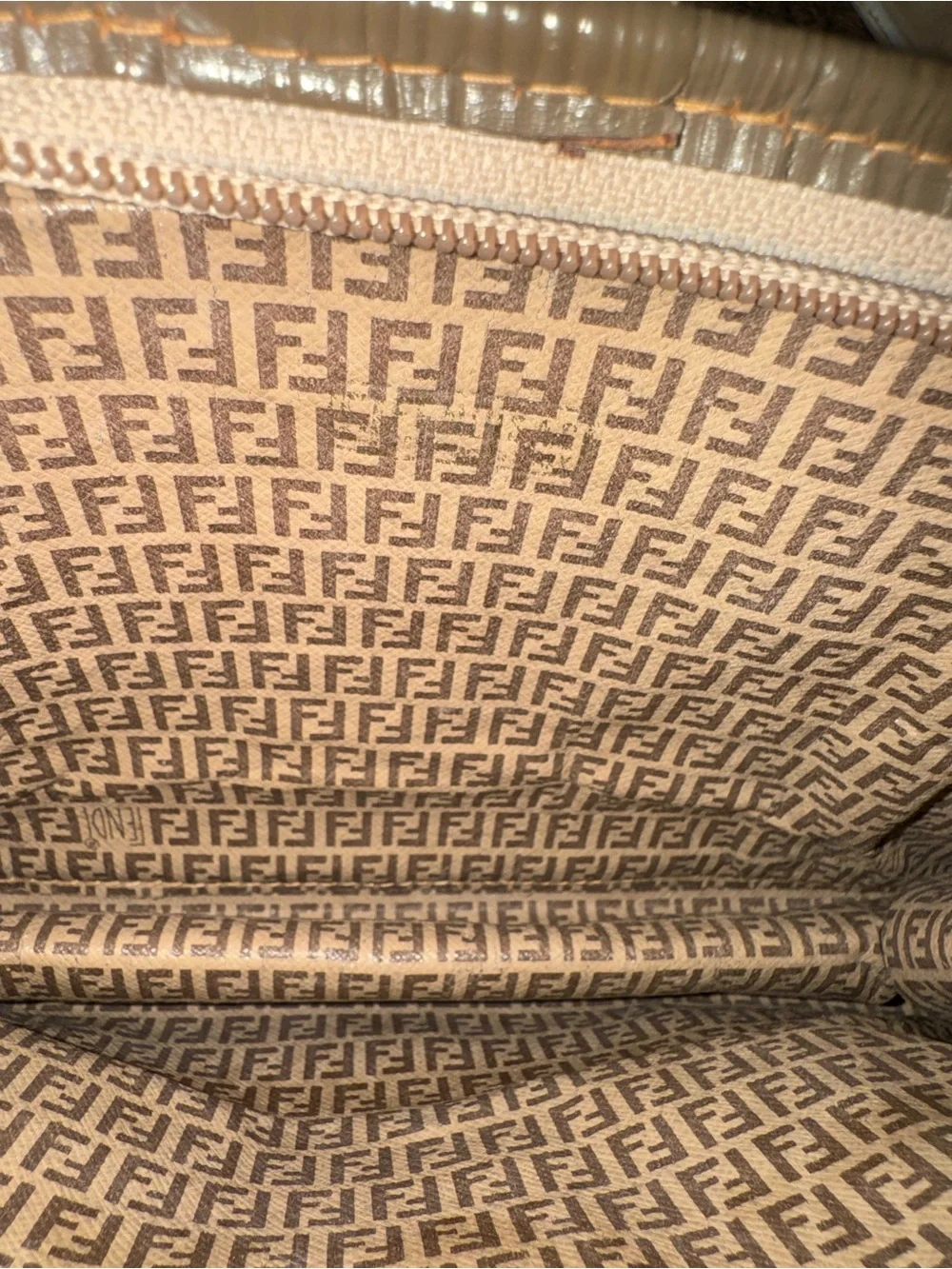 Fendi Zucchino FF vintage Monogram Canvas Clutch Pouch authentic